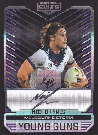 2021 NRL Elite Young Guns Signature - YGB07 Nicho Hynes Melbourne Storm