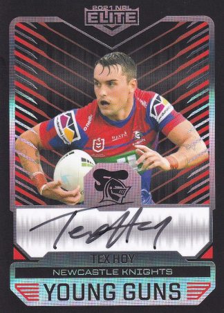 2021 NRL Elite Young Guns Signature - YGB08 Tex Hoy Newcastle Knights