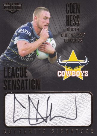 2021 NRL Elite League Sensation Signature Black - LSB09 Coen Hess North QLD Cowboys