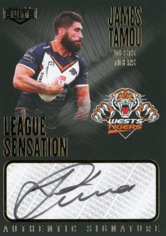 2021 NRL Elite League Sensation Signature Black - LSB16 James Tamou Wests Tigers