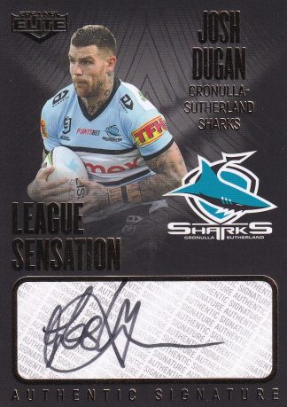 2021 NRL Elite League Sensation Signature Black - LSB04 Josh Dugan Cronulla Sharks