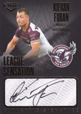 2021 NRL Elite League Sensation Signature Black - LSB06 Kieran Foran Manly Sea Eagles