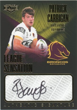 2021 NRL Elite League Sensation Signature Team - LST01 Patrick Carrigan Brisbane Broncos