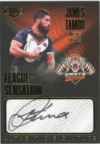 2021 NRL Elite League Sensation Signature Team - LST16 James Tamou Wests Tigers