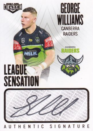 2021 NRL Elite League Sensation Signature White - LS02 George Williams Canberra Raiders