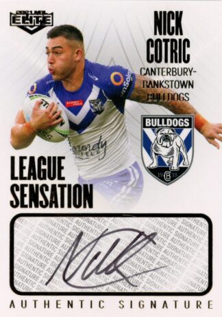2021 NRL Elite League Sensation Signature White - LS03 Nick Cotric Canterbury Bulldogs