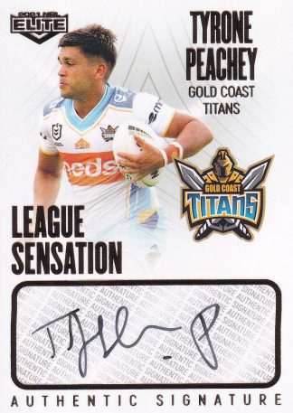 2021 NRL Elite League Sensation Signature White - LS05 Tyrone Peachey Gold Coast Titans