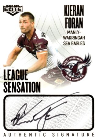2021 NRL Elite League Sensation Signature White - LS06 Kieran Foran Manly Sea Eagles