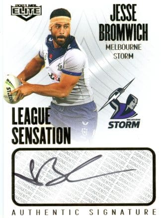 2021 NRL Elite League Sensation Signature White - LS07 Jesse Bromwich Melbourne Storm