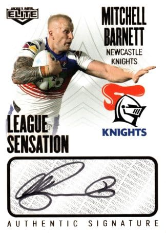 2021 NRL Elite League Sensation Signature White - LS08 Mitchell Barnett Newcastle Knights