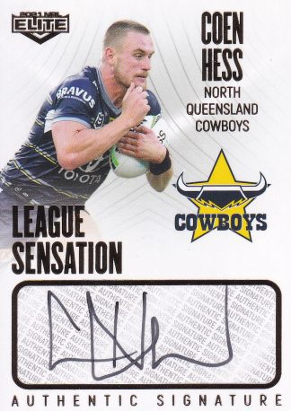 2021 NRL Elite League Sensation Signature White - LS09 Coen Hess North QLD Cowboys