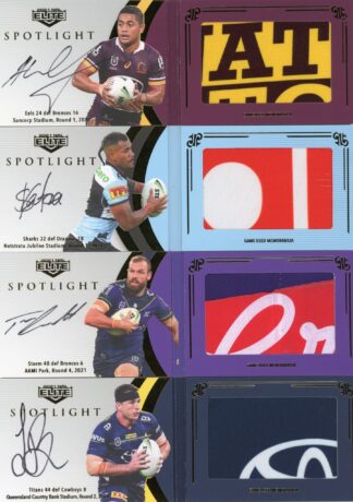 2021 NRL Elite Spotlight Jersey Patch Signatures
