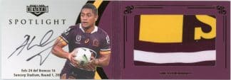 2021 NRL Elite Spotlight Jersey Patch Signature - SLS1 Anthony Milford Brisbane Broncos