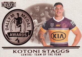 2021 NRL Elite Dally M Awards - DM06 Kotoni Staggs Brisbane Broncos