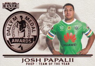 2021 NRL Elite Dally M Awards - DM14 Josh Papalii Canberra Raiders