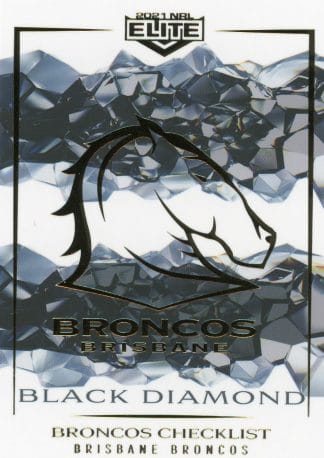 2021 NRL Elite Black Diamond Mojo - MBD001 Brisbane Broncos Checklist