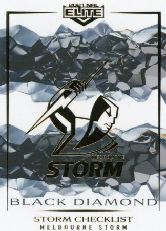 2021 NRL Elite Black Diamond Mojo - MBD055 Melbourne Storm Checklist