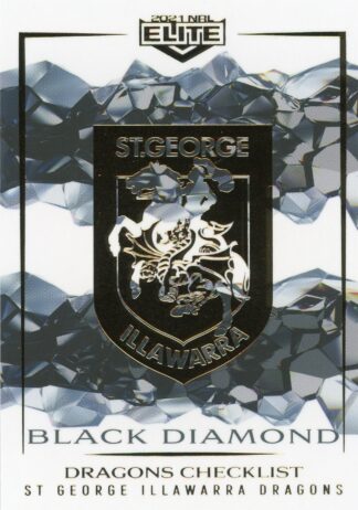 2021 NRL Elite Black Diamond Mojo - MBD109 St George Illawarra Dragons Checklist