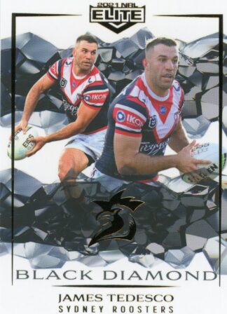 2021 NRL Elite Black Diamond Mojo - MBD124 James Tedesco Sydney Roosters