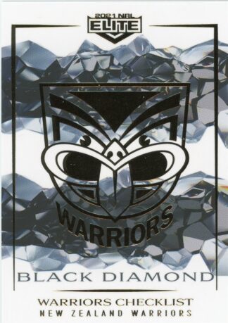 2021 NRL Elite Black Diamond Mojo - MBD127 Warriors Checklist