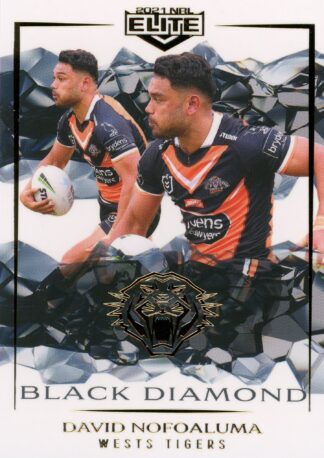 2021 NRL Elite Black Diamond Mojo - MBD141 David Nofoaluma Wests Tigers