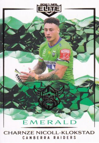 2021 NRL Elite Emerald Mojo - ME012 Charnze Nicoll-Klokstad Canberra Raiders