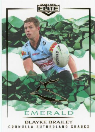 2021 NRL Elite Emerald Mojo - ME029 Blayke Brailey Cronulla Sharks