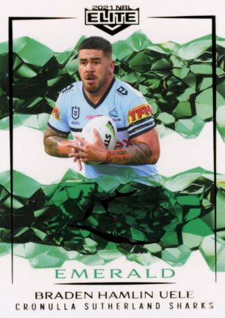 2021 NRL Elite Emerald Mojo - ME032 Braden Hamlin-Uele Cronulla Sharks