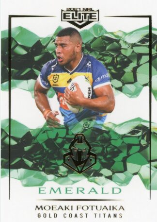 2021 NRL Elite Emerald Mojo - ME042 Moeaki Fotuaika Gold Coast Titans