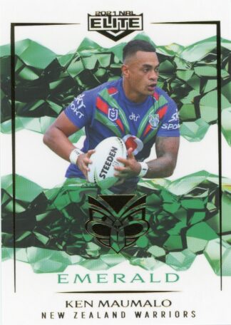 2021 NRL Elite Emerald Mojo - ME133 Ken Maumalo Warriors