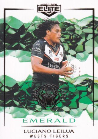 2021 NRL Elite Emerald Mojo - ME139 Luciano Leilua Wests Tigers