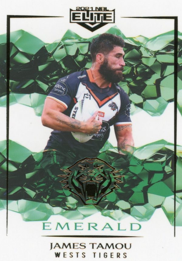 2021 NRL Elite Emerald Mojo - ME144 James Tamou Wests Tigers