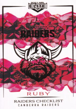 2021 NRL Elite Ruby Mojo - MR010 Canberra Raiders Checklist