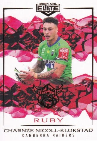 2021 NRL Elite Ruby Mojo - MR012 Charnze Nicoll-Klokstad Canberra Raiders