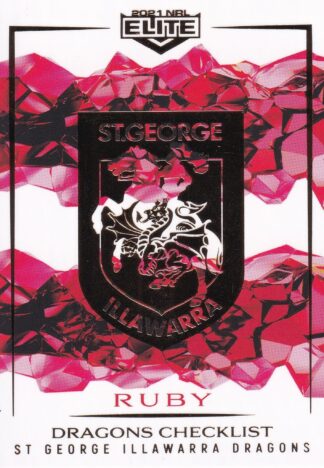 2021 NRL Elite Ruby Mojo - MR109 St George Illawarra Dragons Checklist