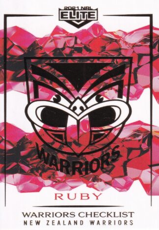 2021 NRL Elite Ruby Mojo - MR127 Warriors Checklist