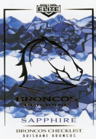 2021 NRL Elite Sapphire Mojo - MS001 Brisbane Broncos Checklist