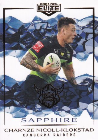 2021 NRL Elite Sapphire Mojo - MS012 Charnze Nicoll-Klokstad Canberra Raiders