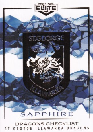2021 NRL Elite Sapphire Mojo - MS109 St George Illawarra Dragons Checklist