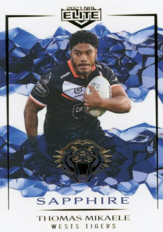 2021 NRL Elite Sapphire Mojo - MS140 Thomas Mikaele Wests Tigers