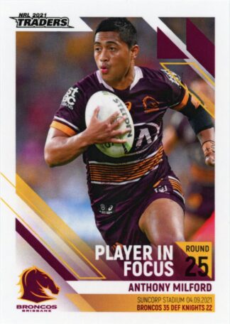 2021 NRL Traders Player In Focus - IF25 Anthony Milford Brisbane Broncos