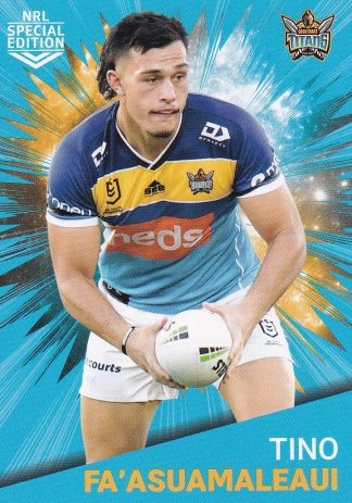 2021 NRL Rivalry Common Card - Base 14 Tino Fa'asuamaleaui Gold Coast Titans