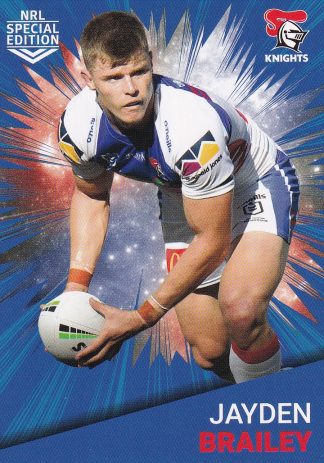 2021 NRL Rivalry Common Card - Base 22 Jayden Brailey Newcastle Knights