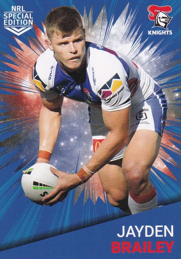 2021 NRL Rivalry Common Card - Base 22 Jayden Brailey Newcastle Knights
