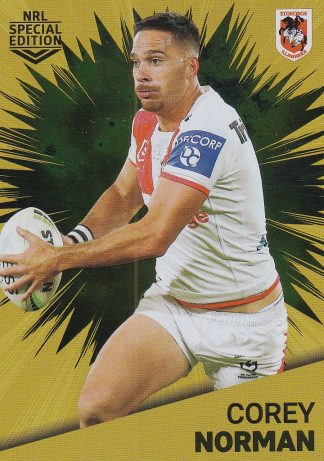 2021 NRL Rivalry Gold Card - G13 Corey Norman St George Dragons