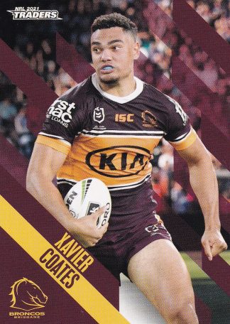 2021 NRL Traders Common Card - Base 003 Xavier Coates Brisbane Broncos
