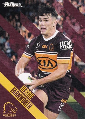 2021 NRL Traders Common Card - Base 005 Herbie Farnworth Brisbane Broncos