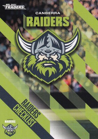 2021 NRL Traders Common Card - Base 011 Canberra Raiders Checklist