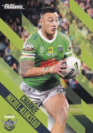 2021 NRL Traders Common Card - Base 015 Charnze Nicoll-Klokstad Canberra Raiders