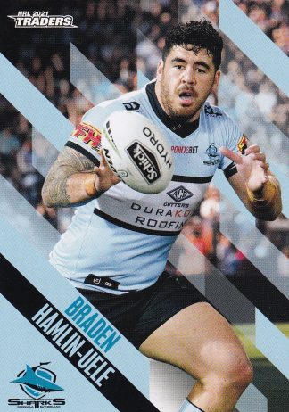 2021 NRL Traders Common Card - Base 034 Braden Hamlin-Uele Cronulla Sharks
